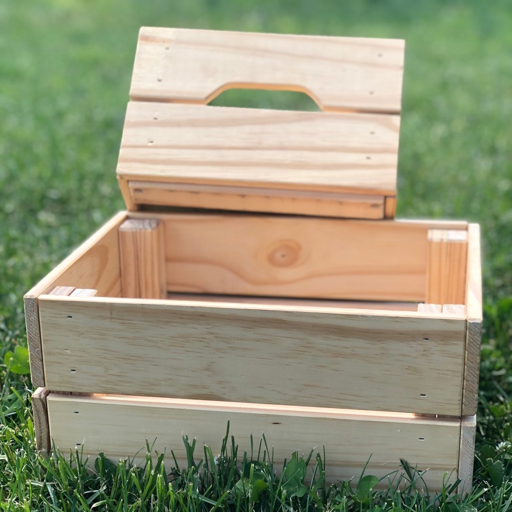 Wooden pine storage bin small KNAGGLIG (1)